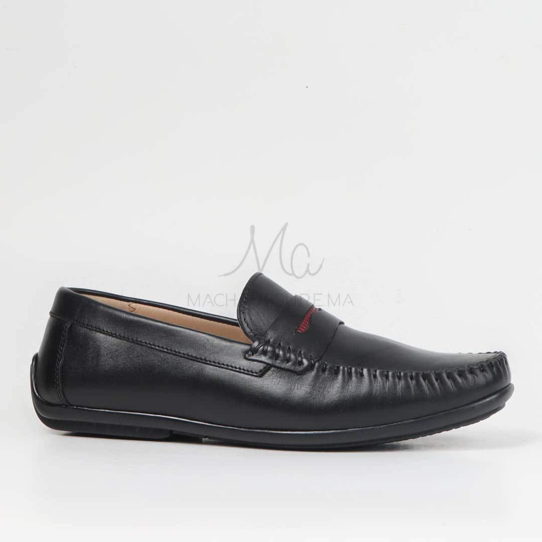Mocassins 100% Cuir Noir.