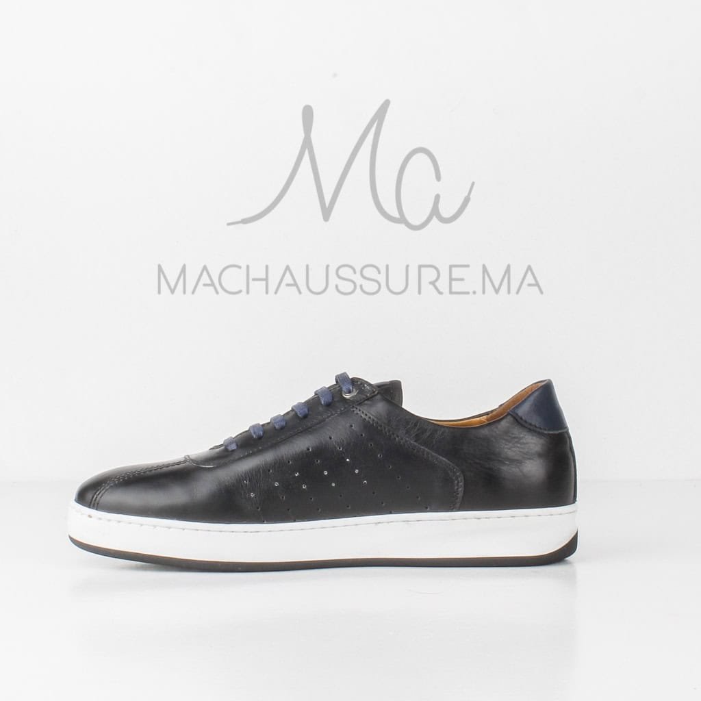 Xavier - Baskets Basses en cuir Noir.