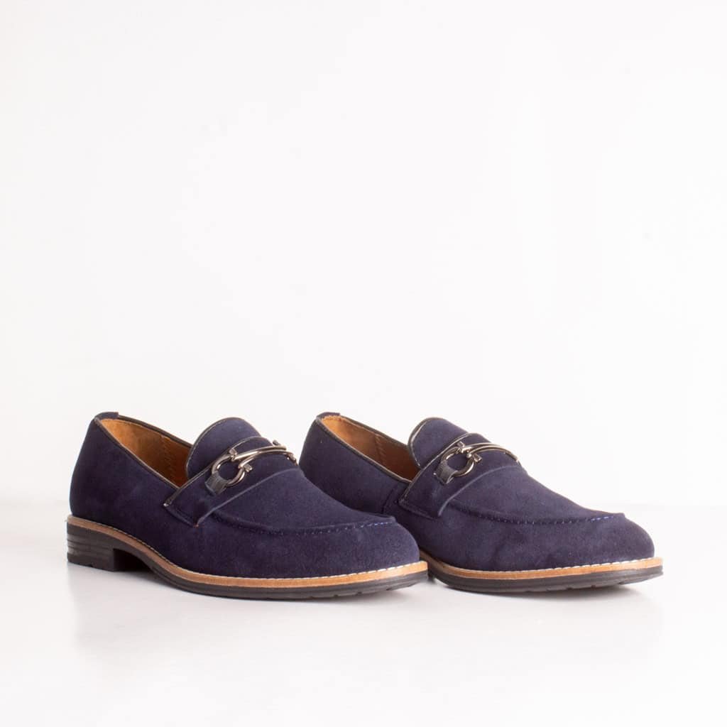 RUNWELL – Chaussures de ville 100% Daim – Bleu marine.