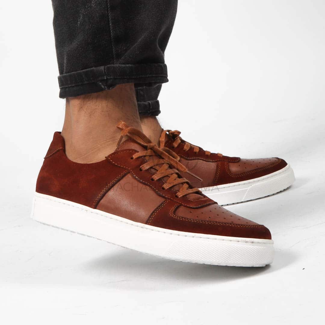 Adrena Baskets confortables 100% Daim en Tabac.