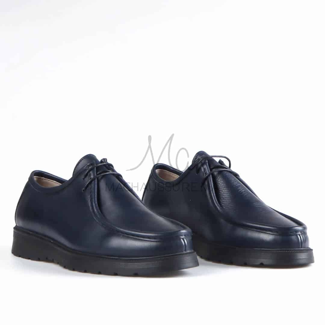 Terzo - Chaussures à lacets pour Hommes 100% Cuir en Bleumarine.