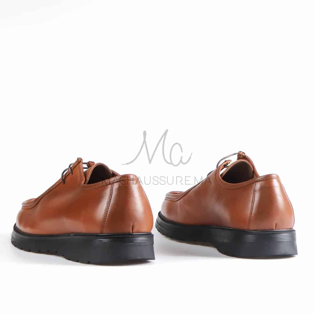 Terzo - Chaussures à lacets pour Hommes 100% Cuir en Tabac.
