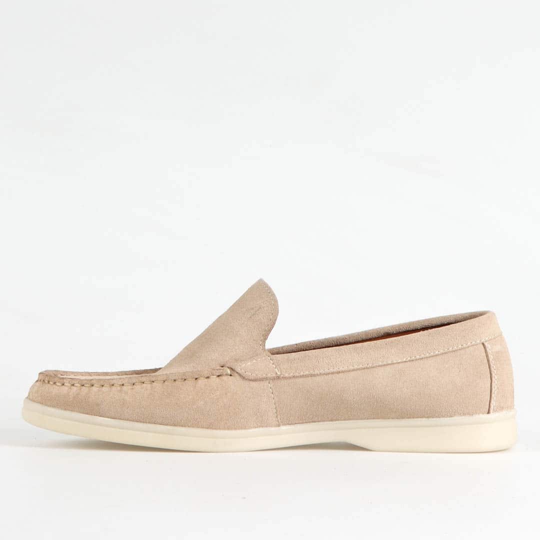 Oratorio – Mocassins 100 % Daim Beige.