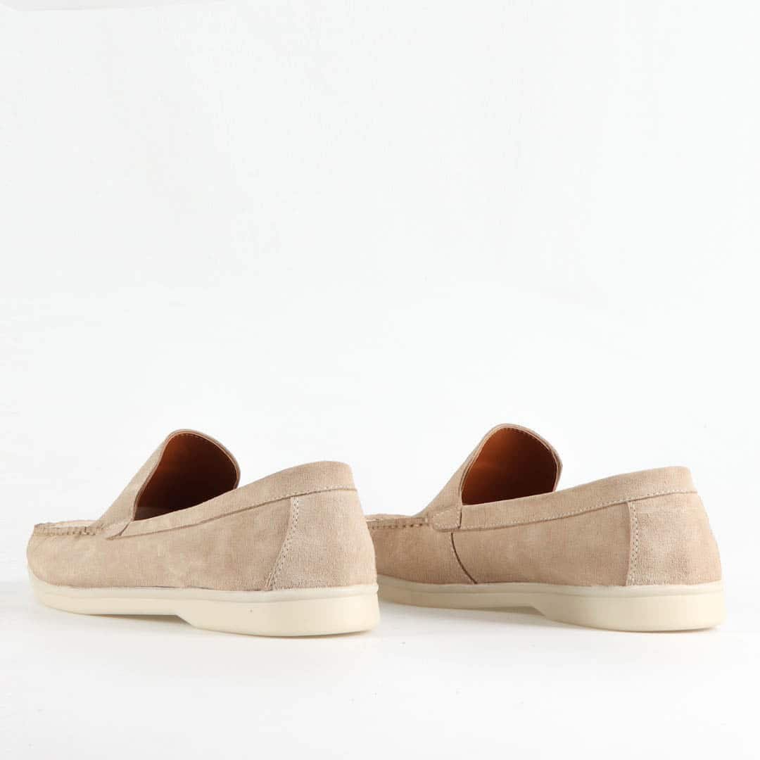Oratorio – Mocassins 100 % Daim Beige.