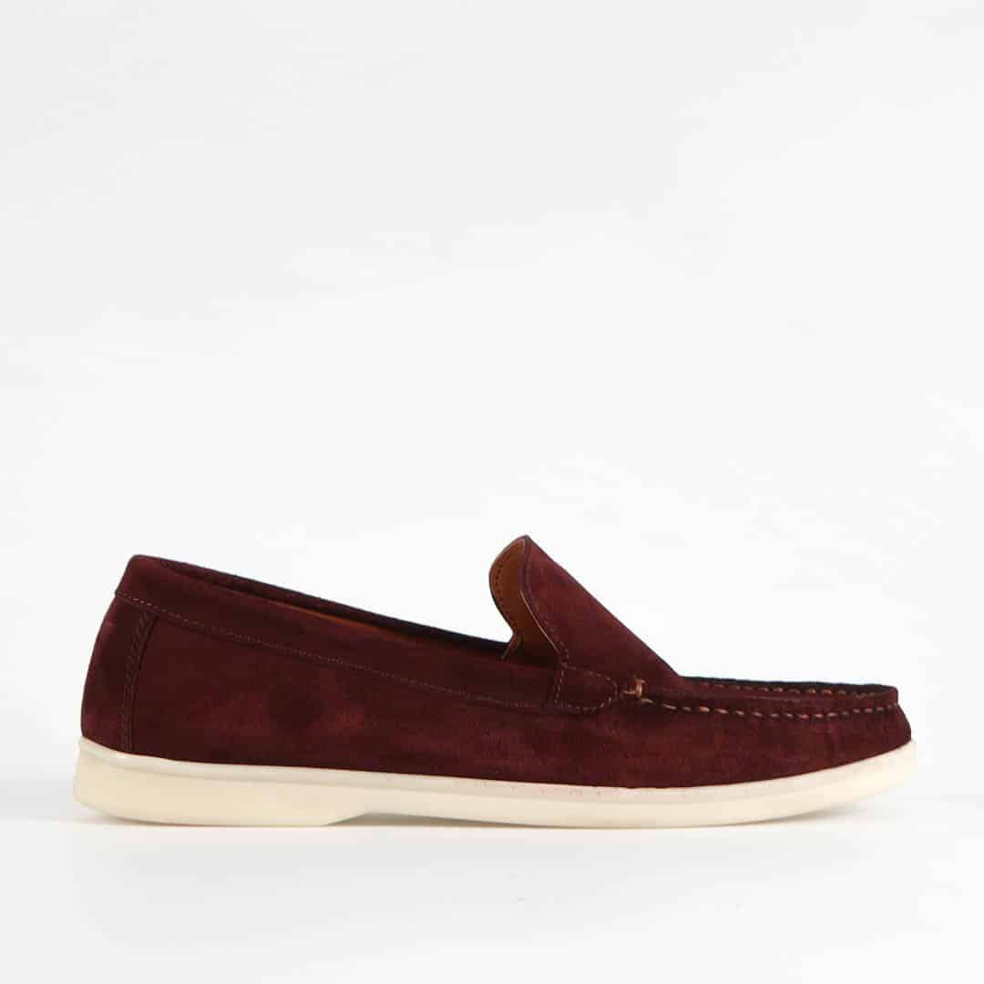 Oratorio – Mocassins 100 % Daim Grenat.