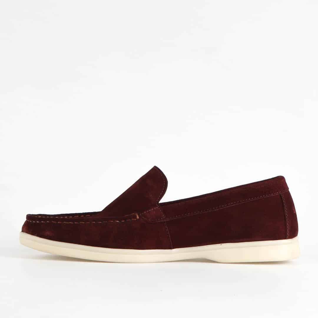 Oratorio – Mocassins 100 % Daim Grenat.