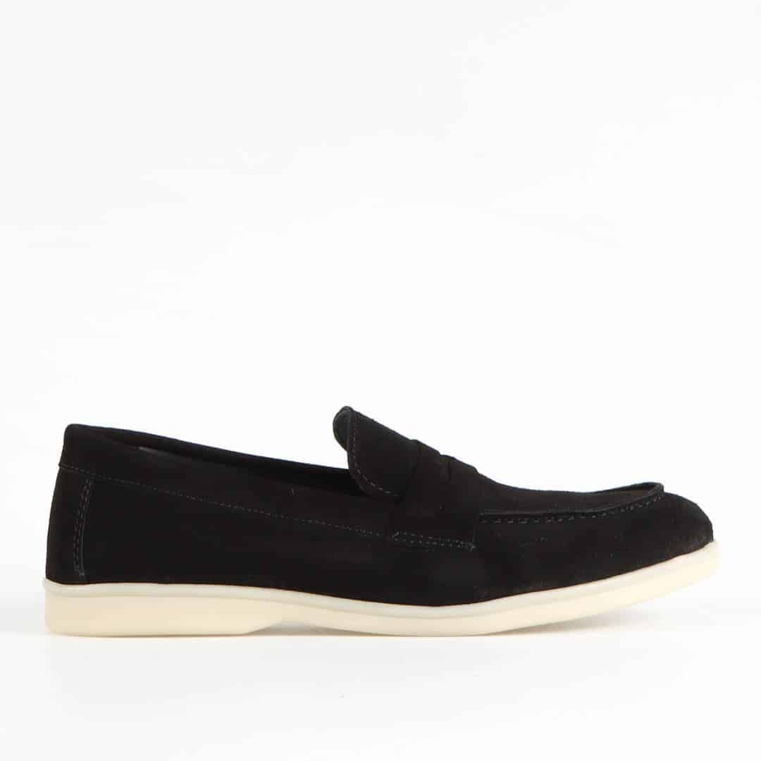 Belcanto – Mocassins 100 % Daim Noir.