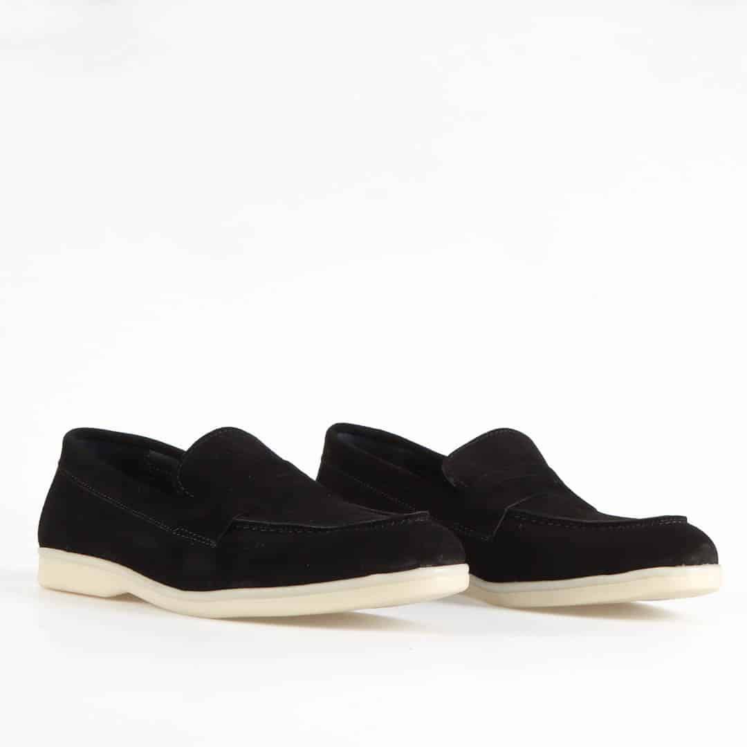 Belcanto – Mocassins 100 % Daim Noir.
