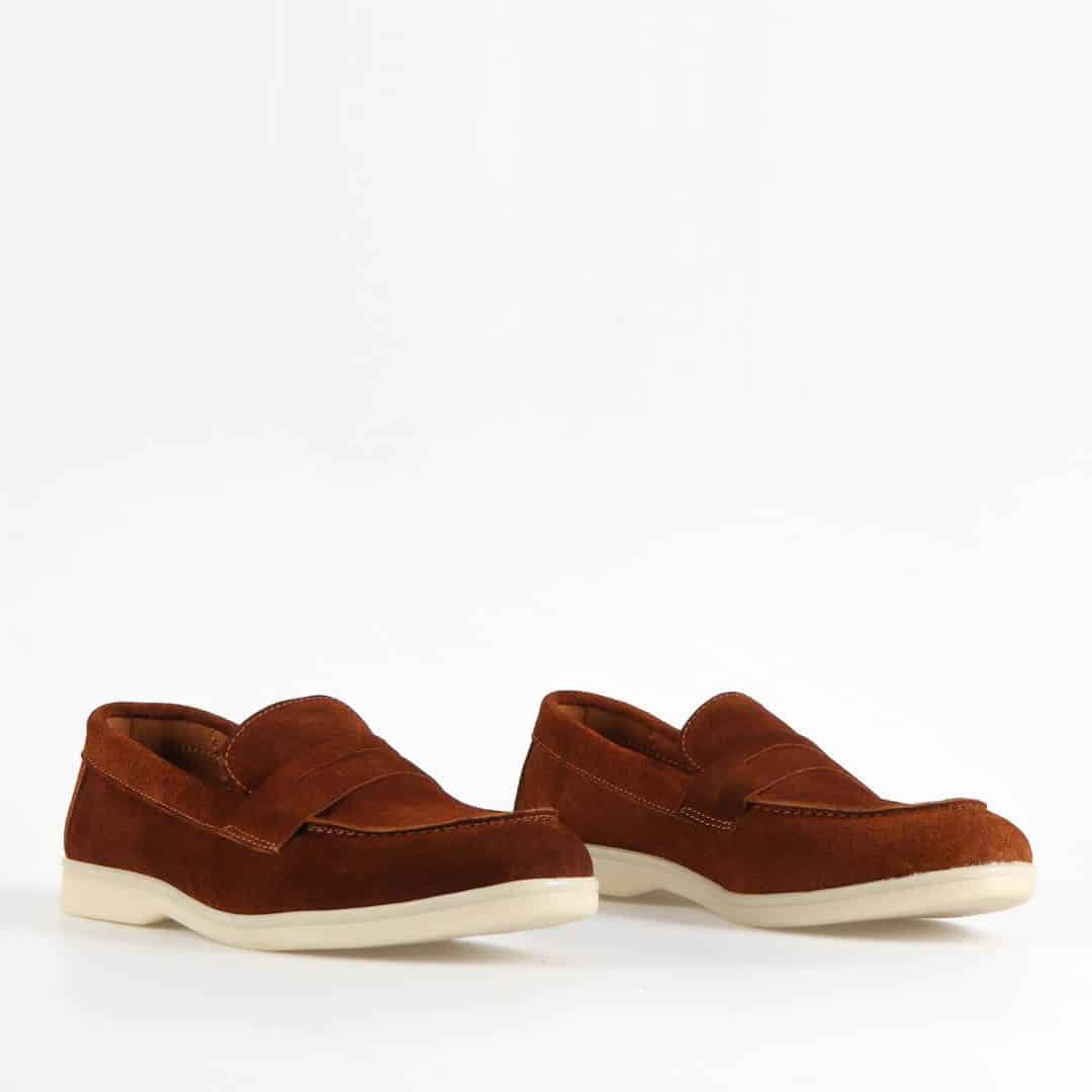 Belcanto – Mocassins 100 % Daim Tabac.