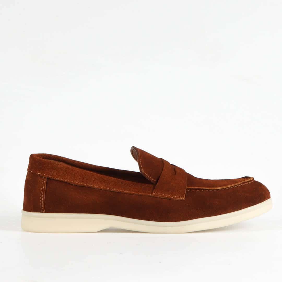 Belcanto – Mocassins 100 % Daim Tabac.