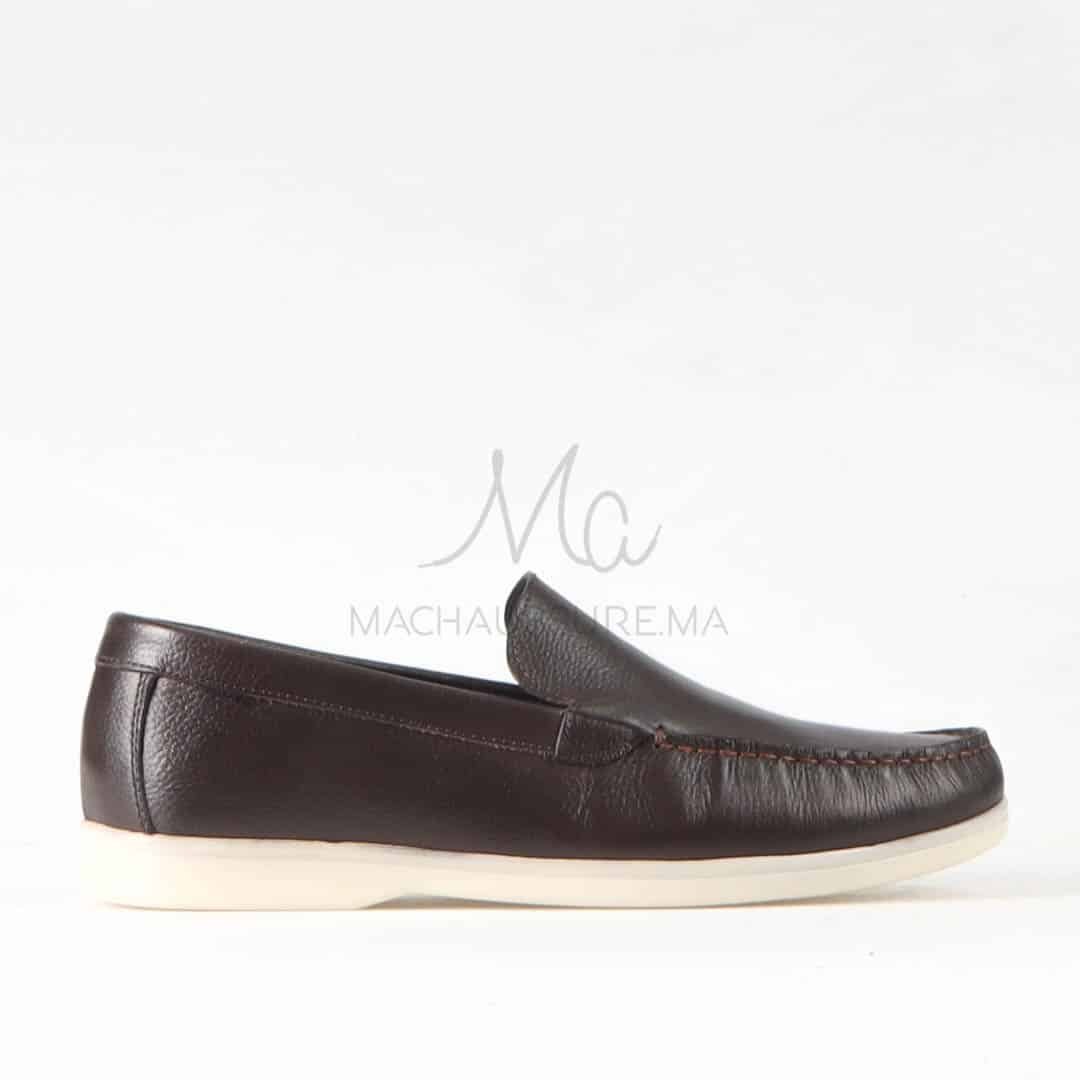 Oratorio – Mocassins 100 % Cuir Marron.