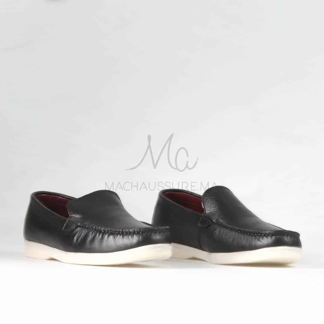 Oratorio – Mocassins 100 % Cuir Noir.