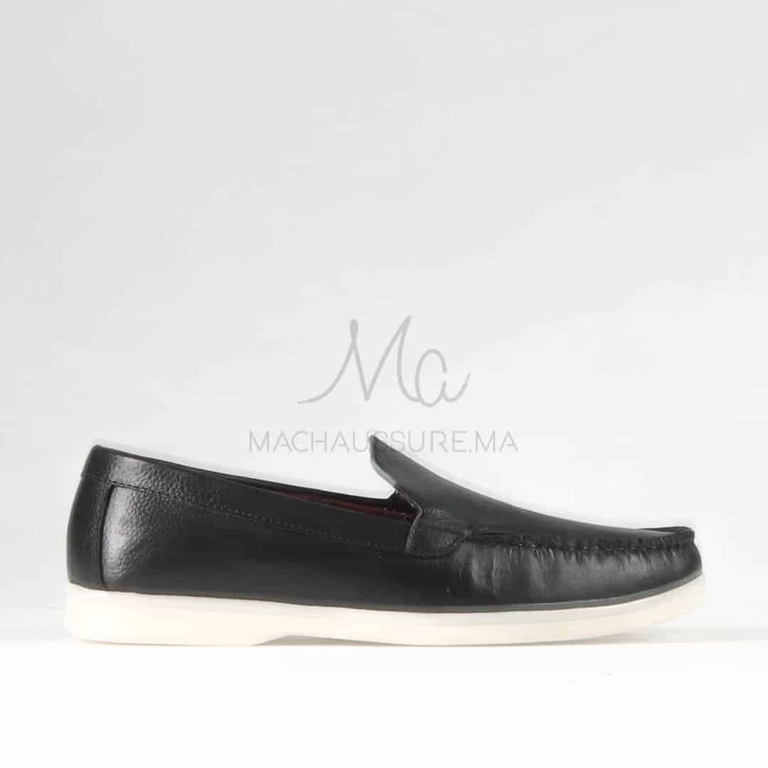 Oratorio – Mocassins 100 % Cuir Noir.