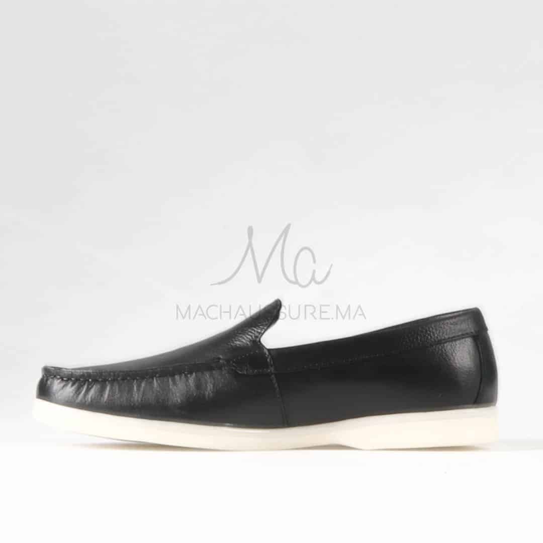 Oratorio – Mocassins 100 % Cuir Noir.