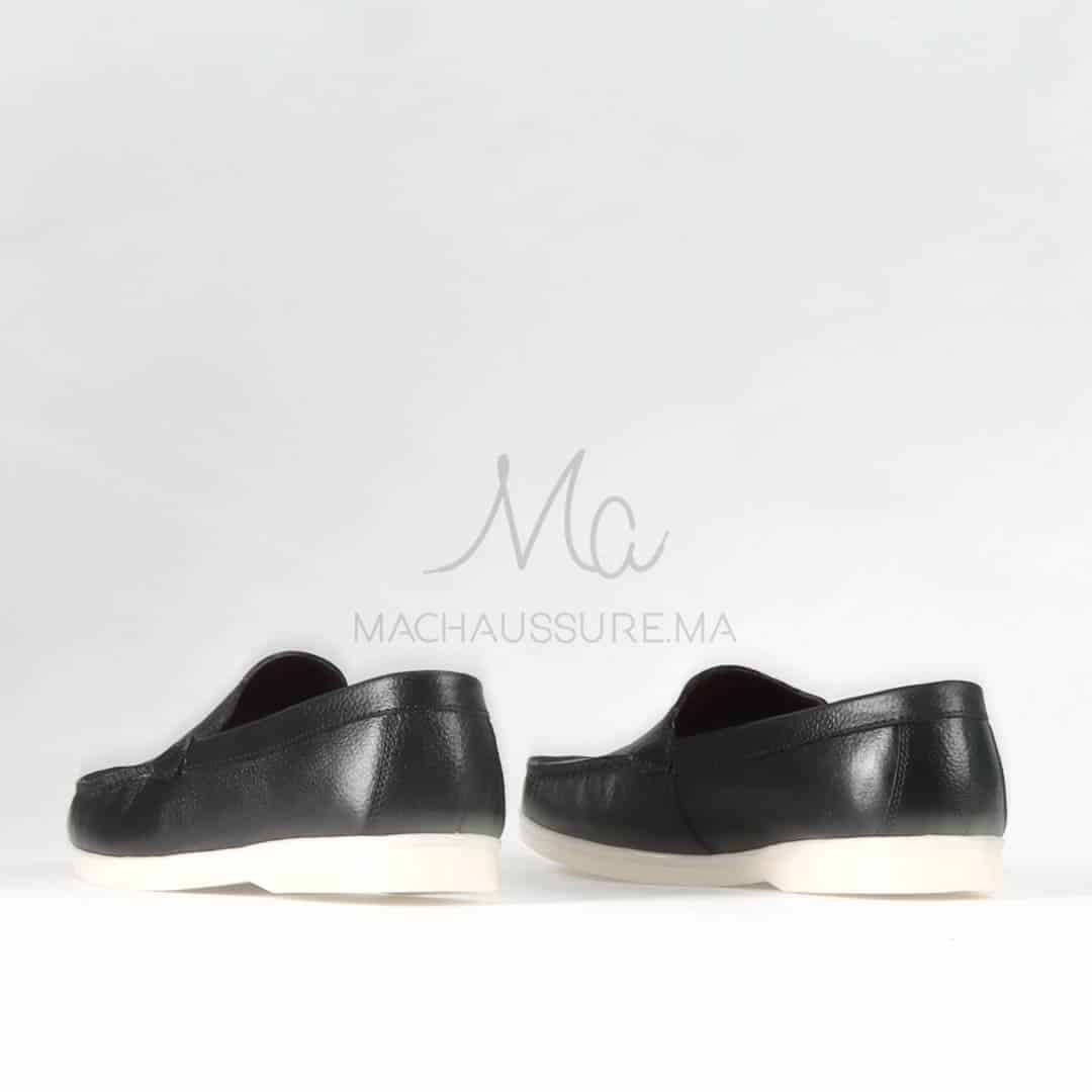 Oratorio – Mocassins 100 % Cuir Noir.