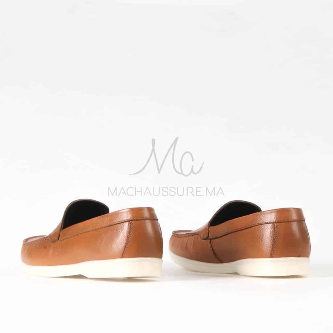 Oratorio – Mocassins 100 % Cuir Tabac.