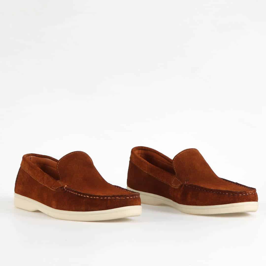 Oratorio – Mocassins 100 % Daim Tabac.