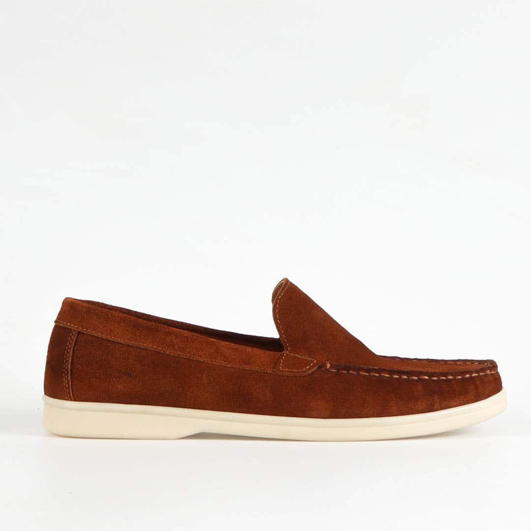Oratorio – Mocassins 100 % Daim Tabac.