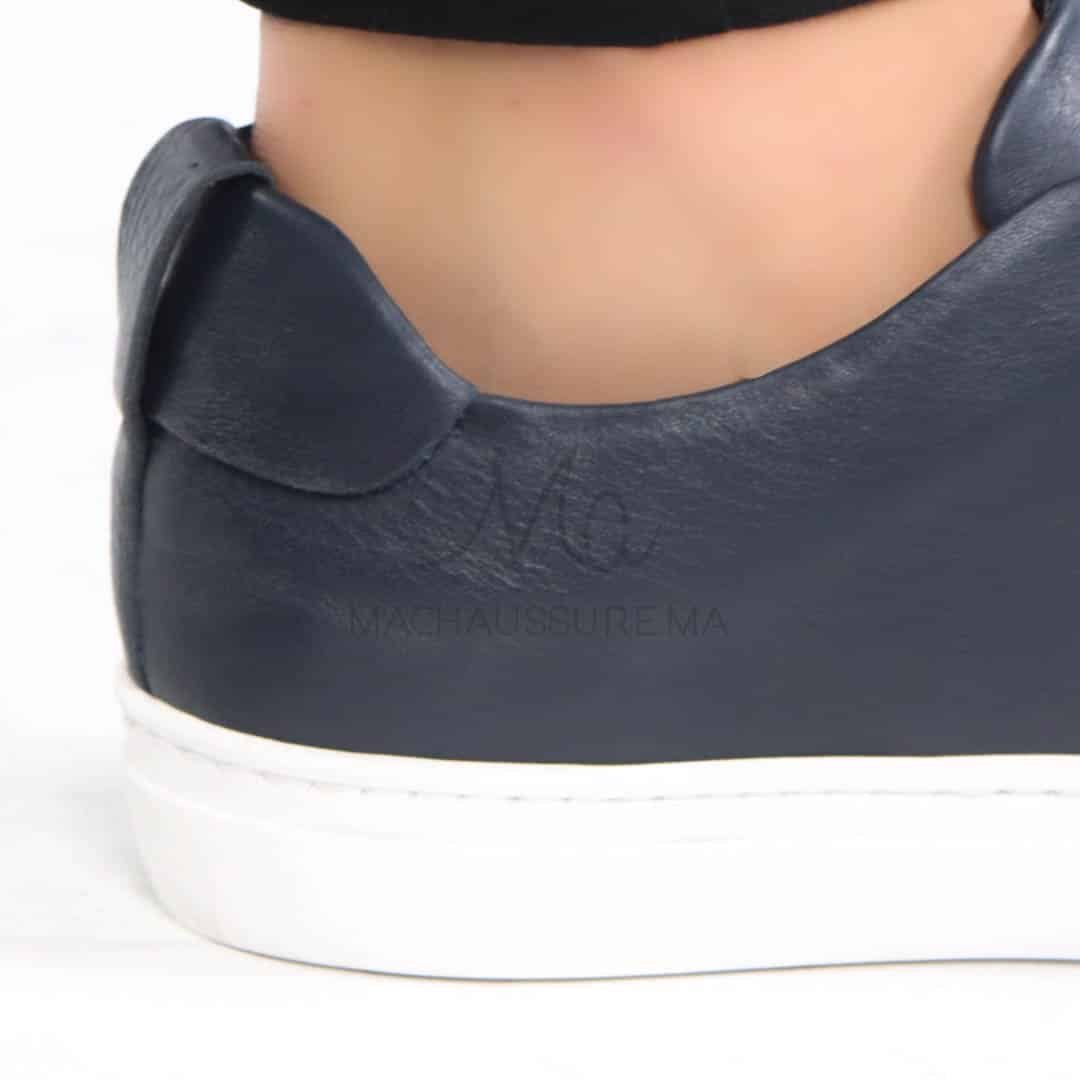 Lorenzo - Baskets Hommes 100% Cuir en Bleu.