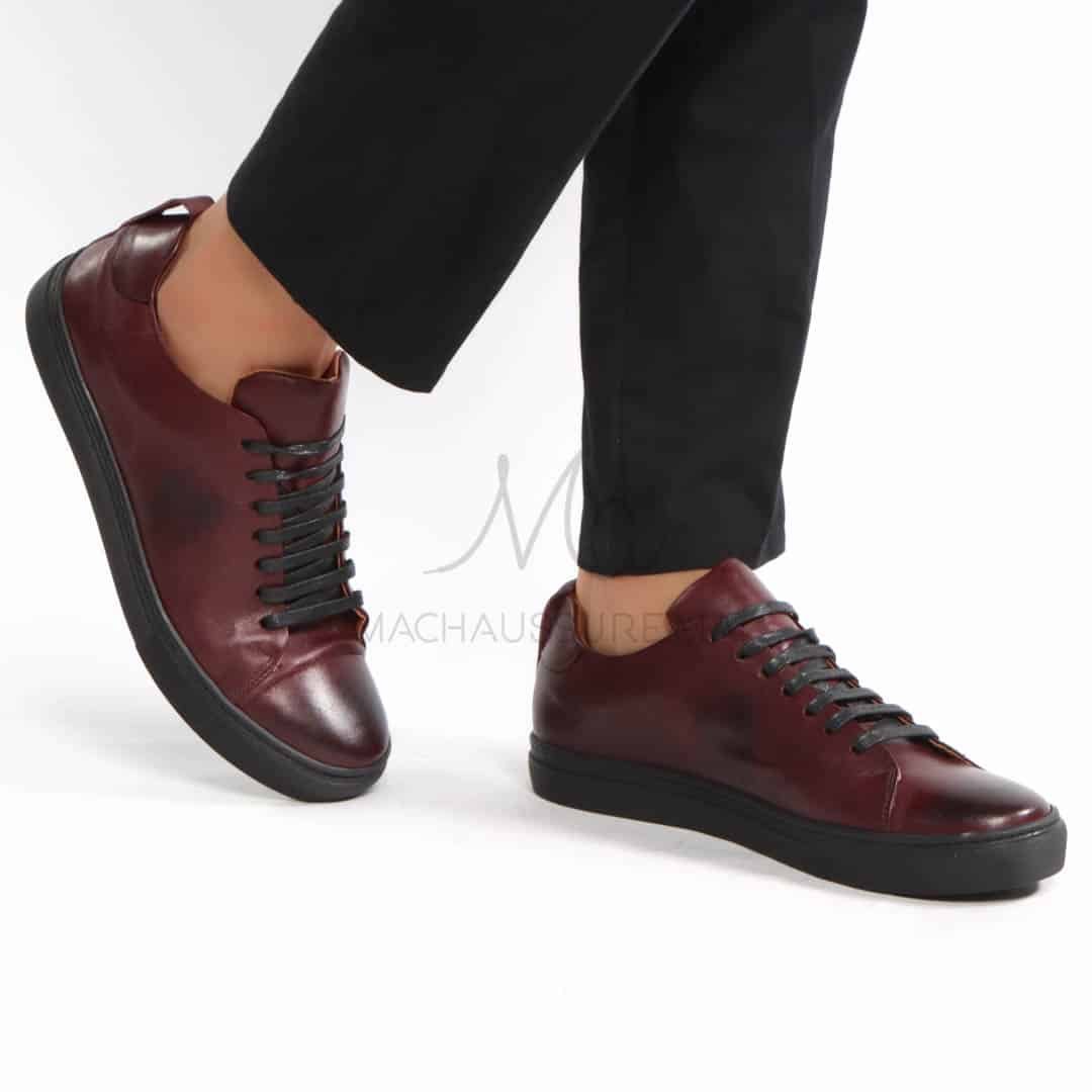 Lorenzo - Baskets Hommes 100% Cuir en Genat.