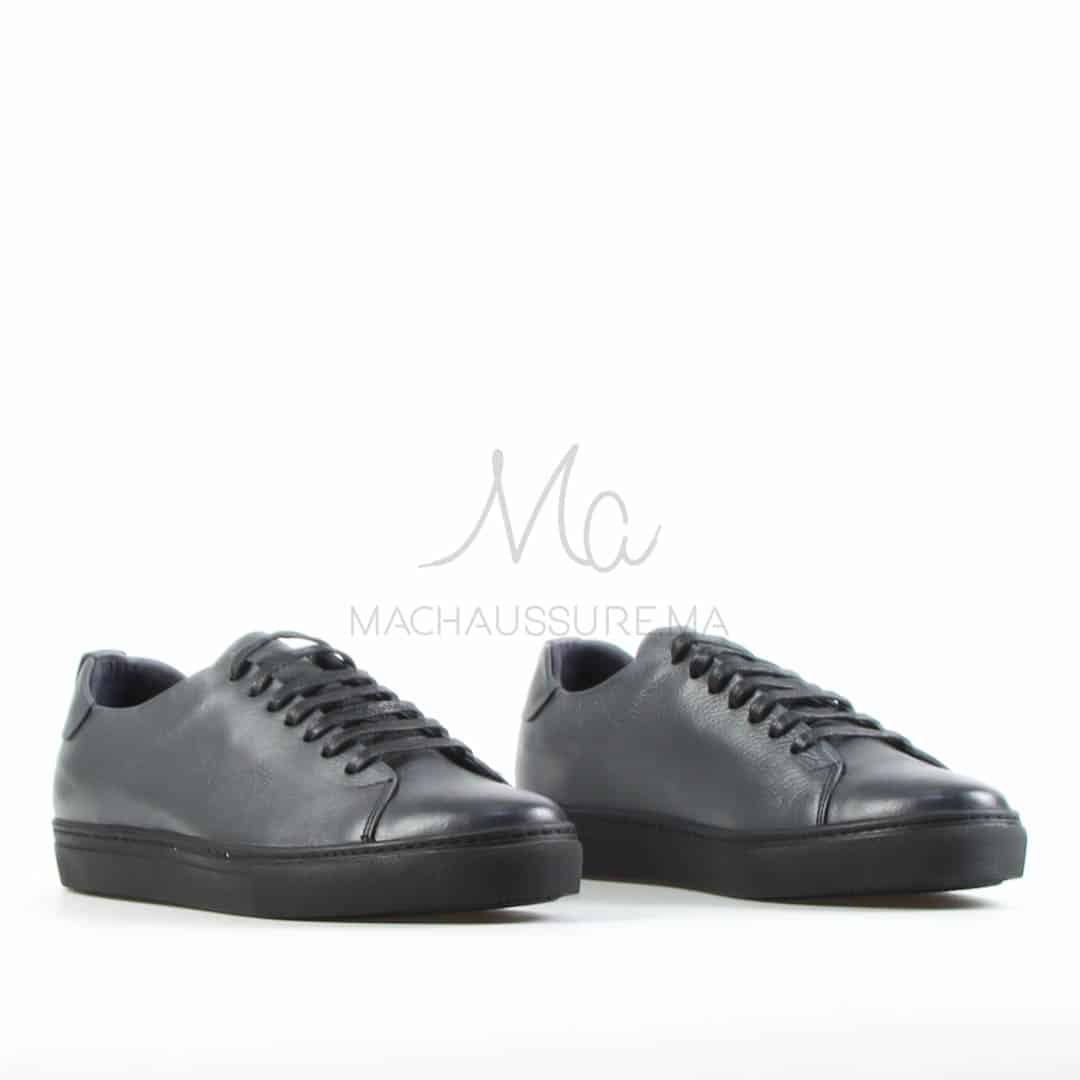 Lorenzo - Baskets Hommes 100% Cuir en Gris.