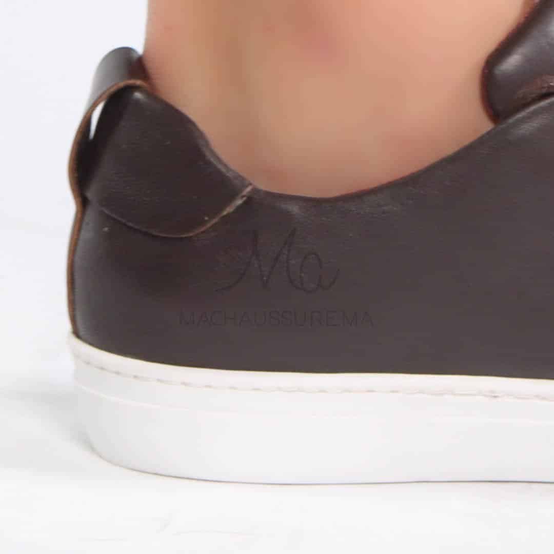 Lorenzo - Baskets Hommes 100% Cuir en Marron.