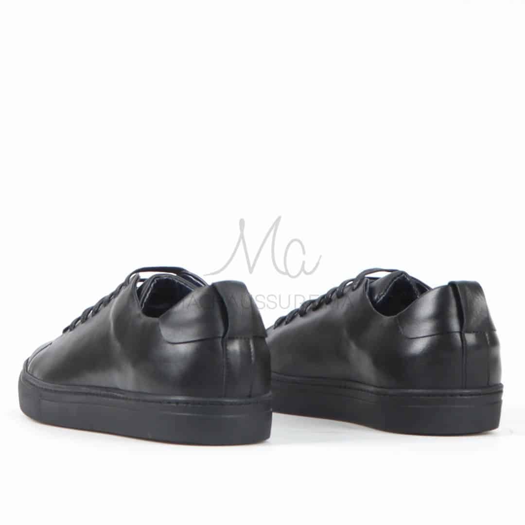 Lorenzo - Baskets Hommes 100% Cuir en Noir.