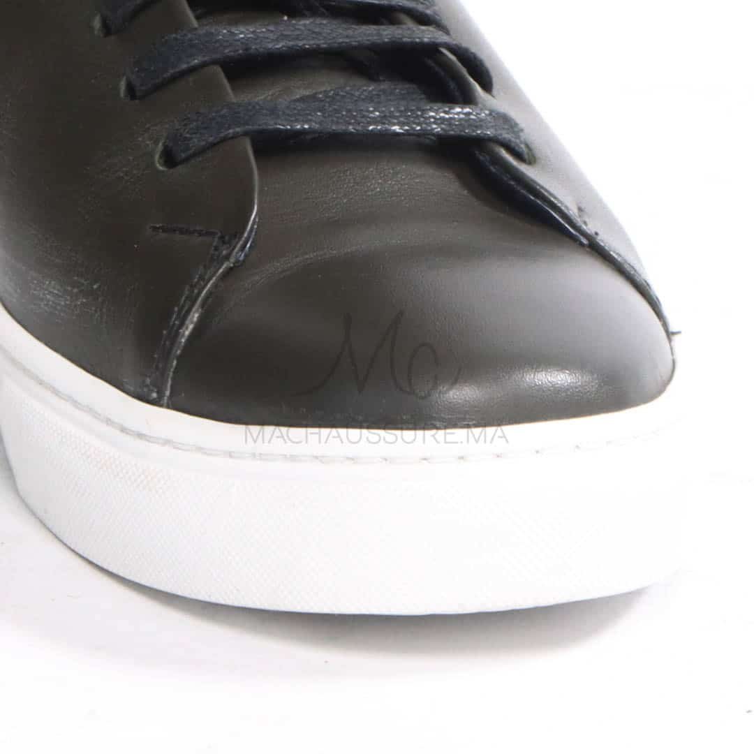 Lorenzo - Baskets Hommes 100% Cuir en Vert.