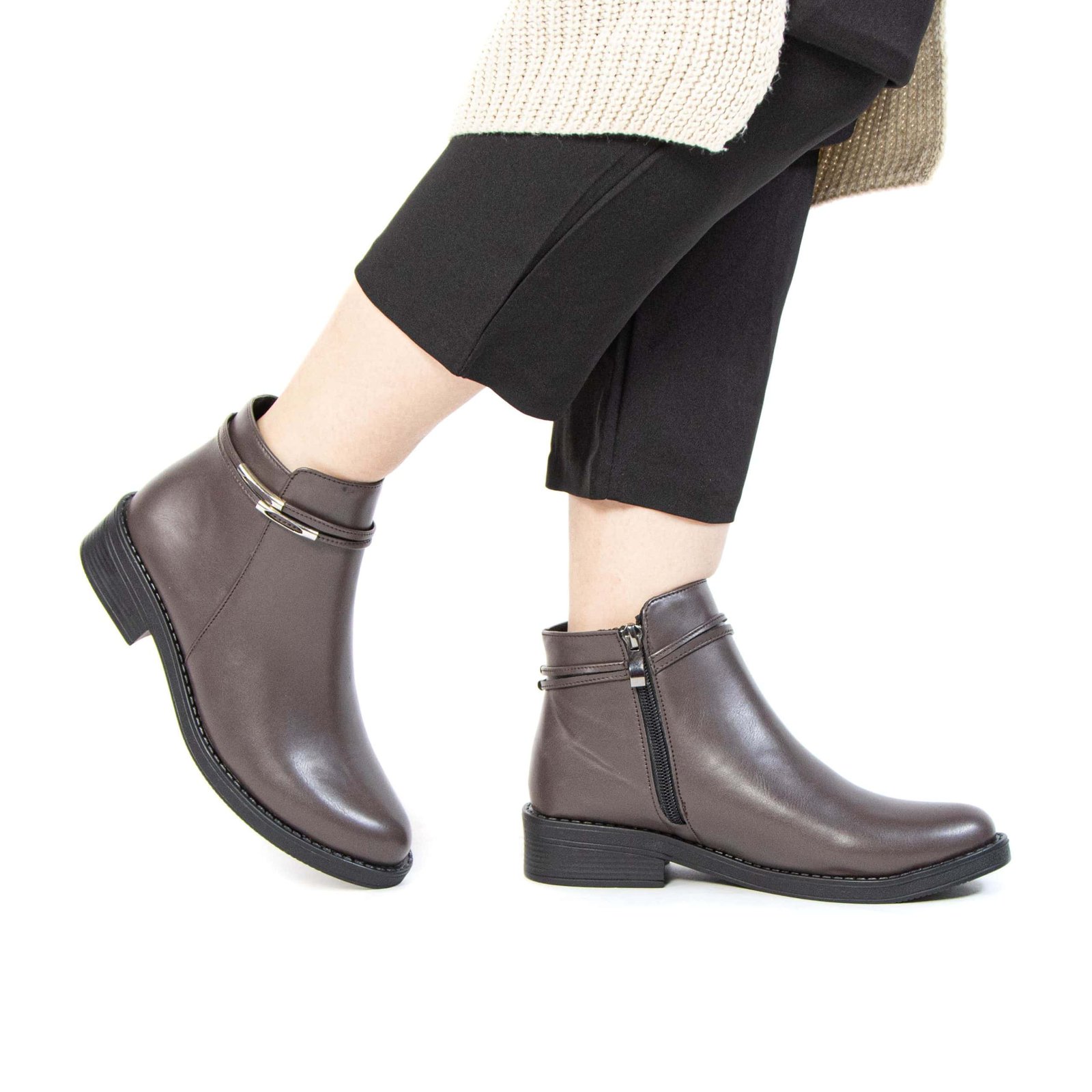 ZION – Bottines Femmes en Marron.