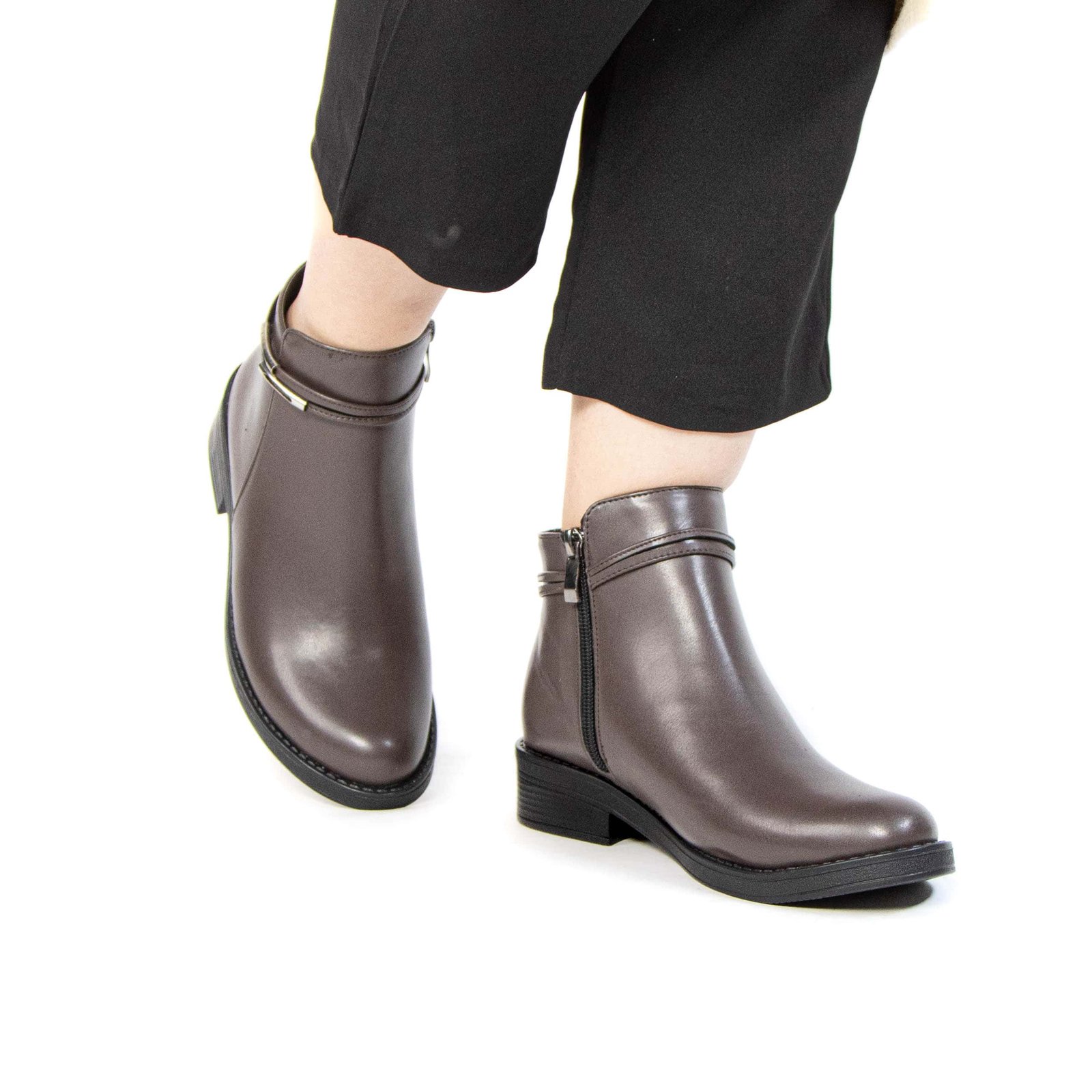 ZION – Bottines Femmes en Marron.
