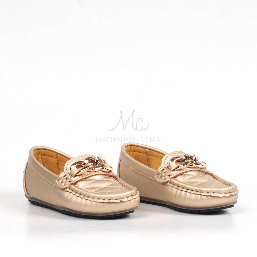 ZENDIA-Ballerines pour fille en Doré.