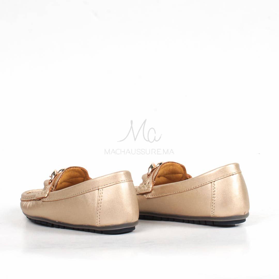 ZENDIA-Ballerines pour fille en Doré.